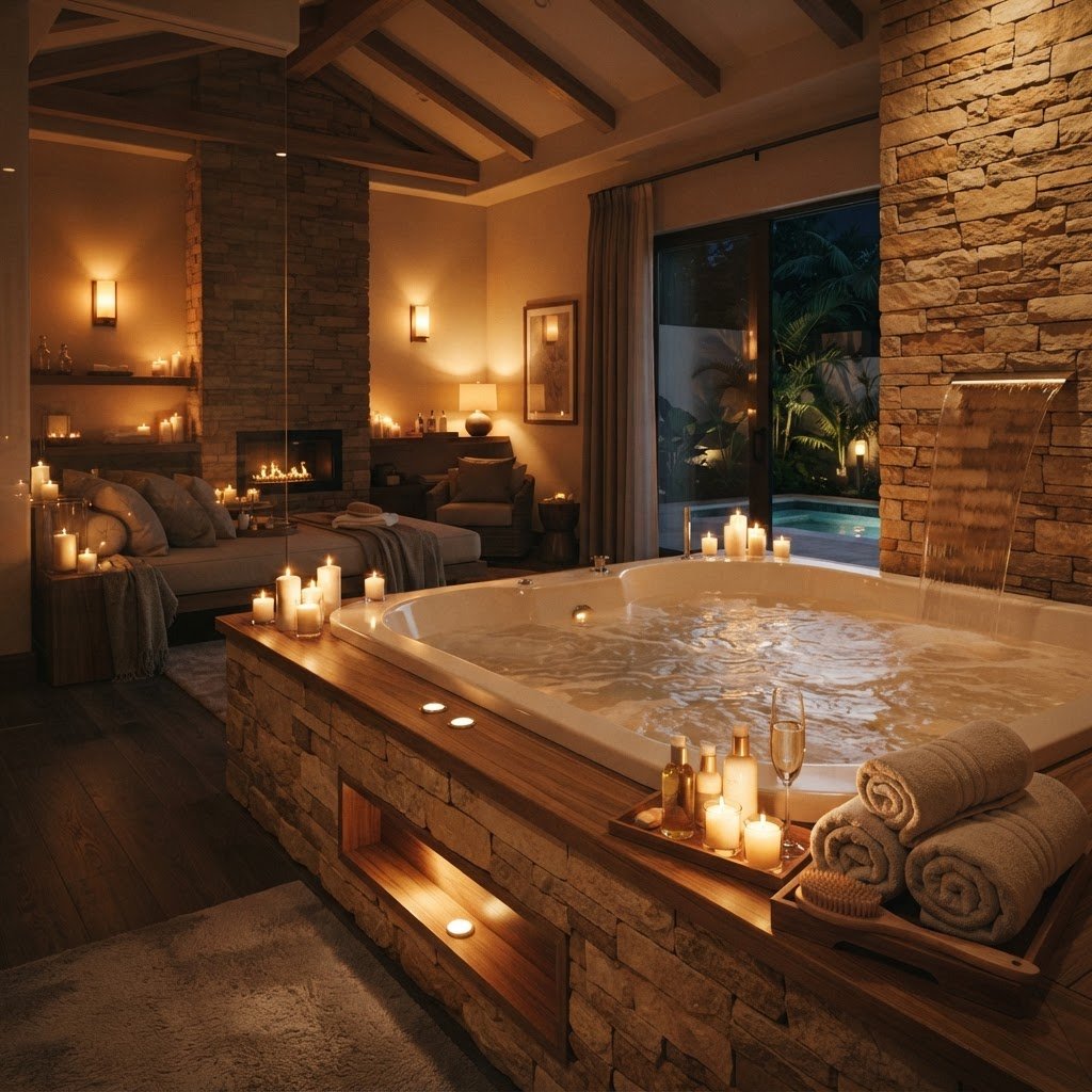 Private Jacuzzi suite at UNIQ International Thai Spa Marathahalli — the premium Jacuzzi experience referenced in this guest review